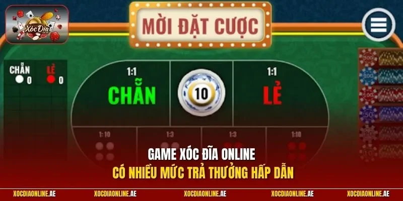 Game xóc đĩa online có nhiều mức trả thưởng hấp dẫn